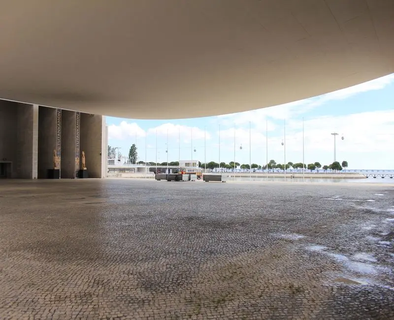 exterior covered pathed area.