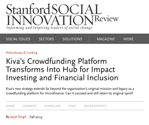 Stanford Social Innovation Review publishes case study on Kiva