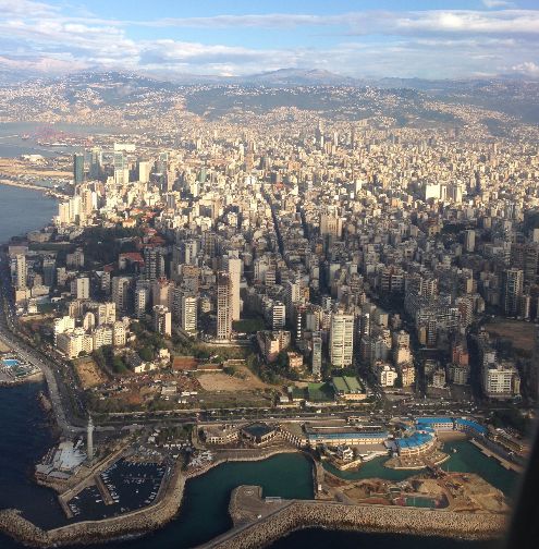 THE CITY OF BEIRUT FROM ABOVE, TAKEN BY PLAVES ON HIS WAY TO VISIT FIELD PARTNERS.