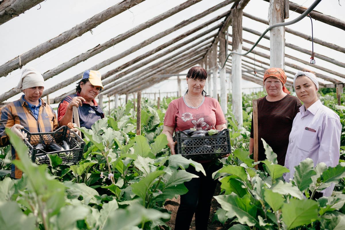 Tatiana and the women who work with her on her farm