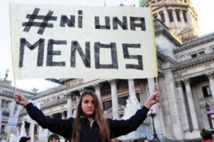 Women and men standing against violence in Latin America