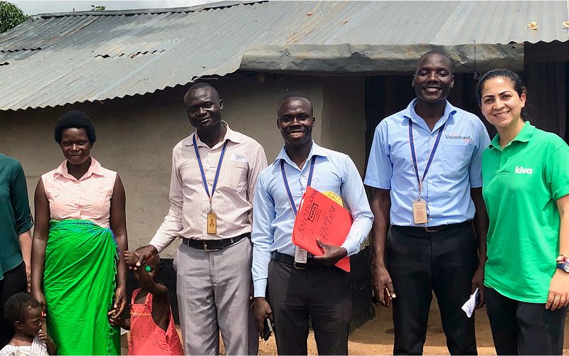 Borrower Vicky (LEFT) with Lending Partner, VisionFund Uganda