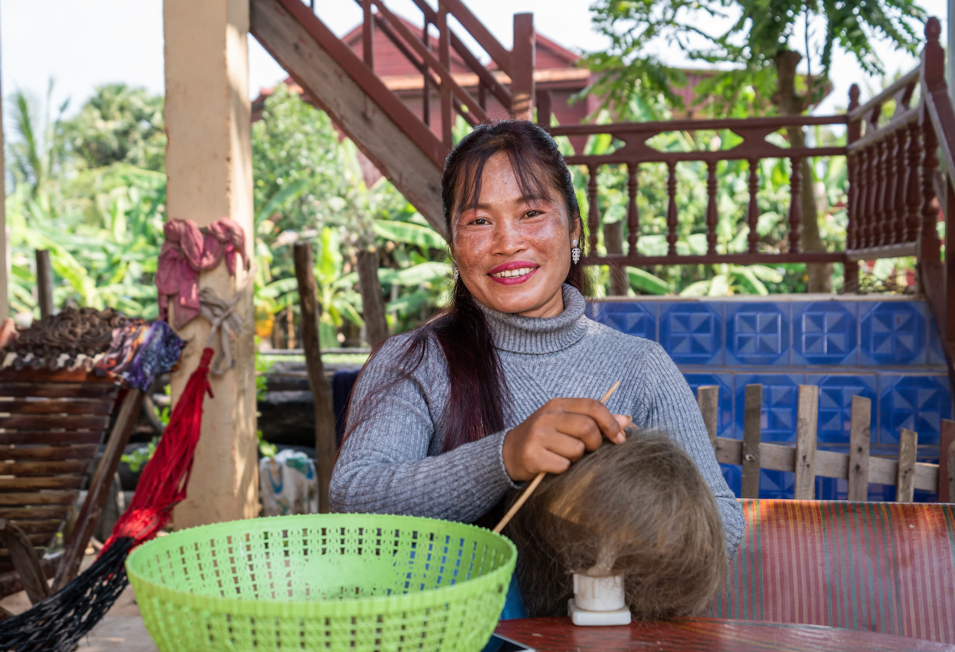 Raim is a Kiva borrower in Cambodia who used her loan to purchase a clean cookstove from ACE for her family.