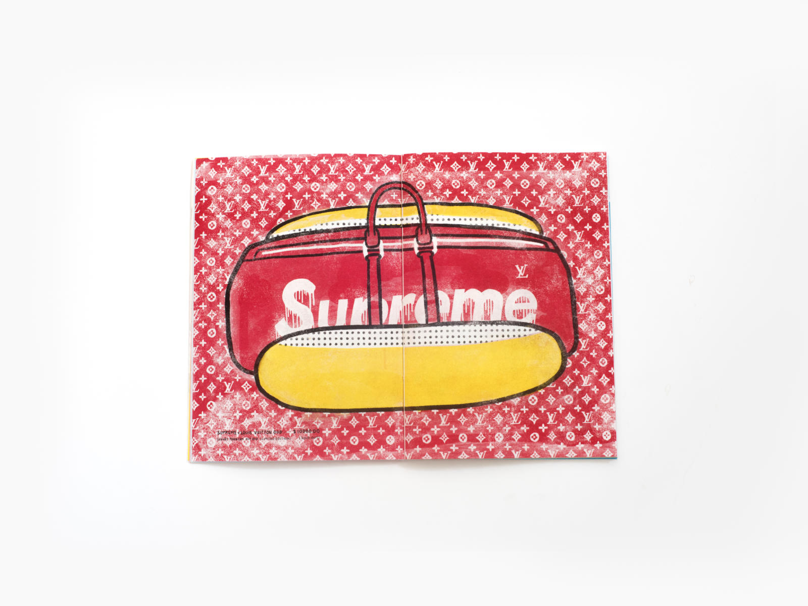 Supreme x Vuitton bag graphics printed by Risograph