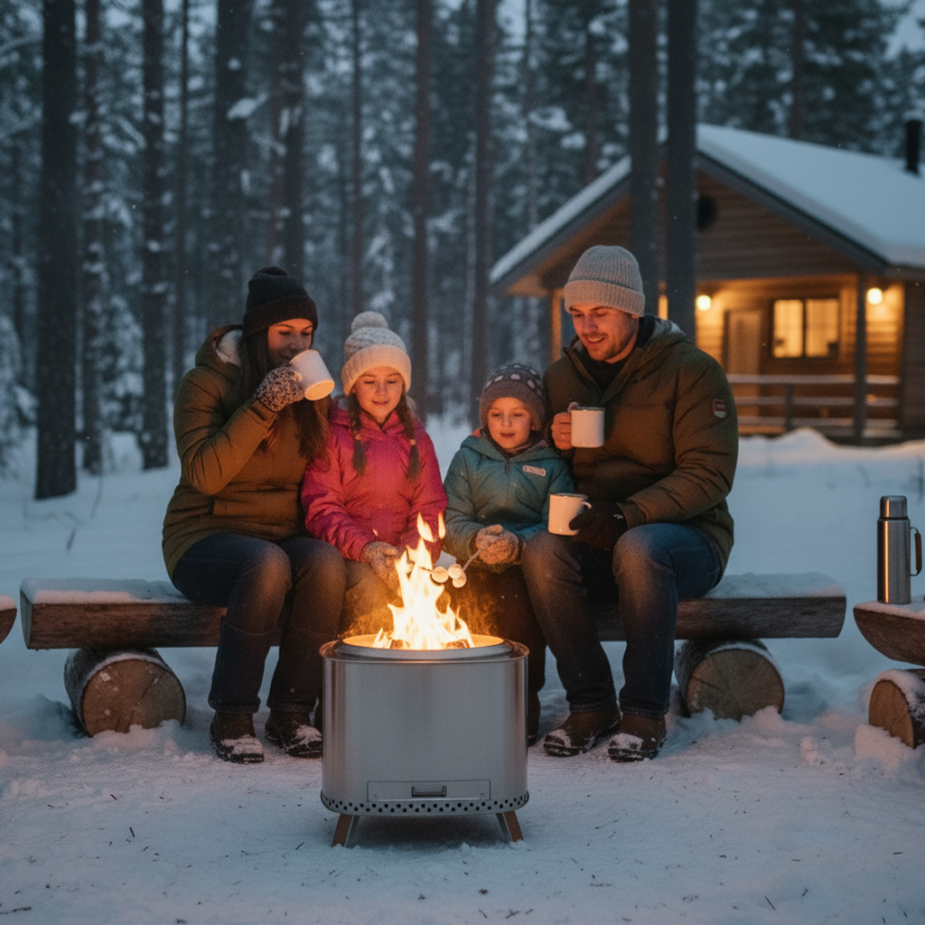 Vinterkos og mat på bålet med bålbrenner Brasa Gemini (AI)