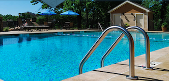The pool at The Residences at Biltmore offers a respite from the summer heat. 