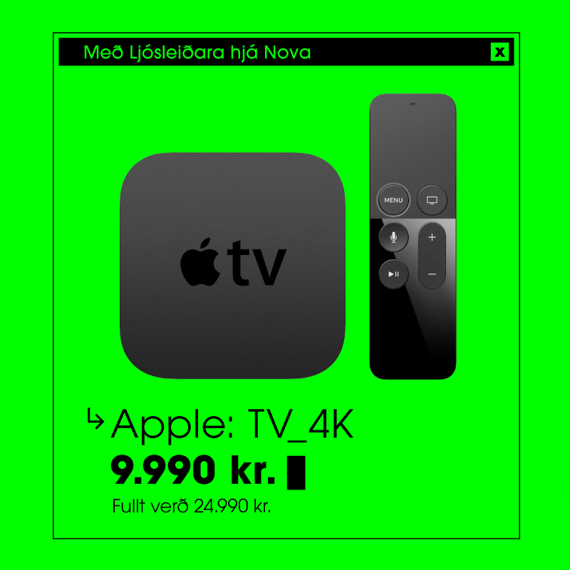 Apple TV 4K á 9.990 kr. með Ljósleiðara!