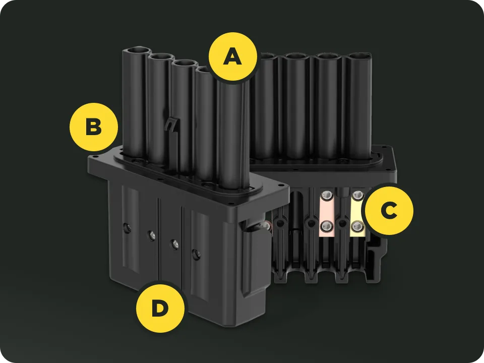WDK - PowerGain High-Amperage Flat Panel Mount Receptacle - Hotspots Image