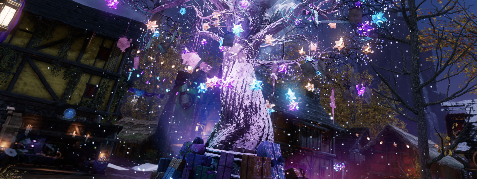 Un arbre aux décorations festives