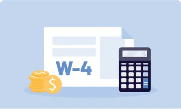 An image of a w4 form with a calculator.