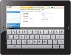 TaxActs tablet app for free tax preparation opened in a tablet