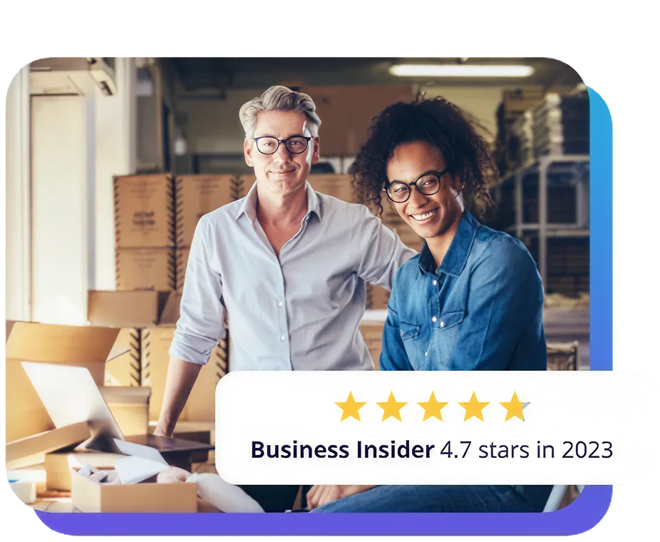 xperts working in front of laptop with business insider of 4.7 stars
