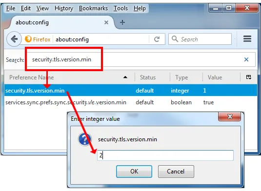 A screenshot of Firefox browser settings