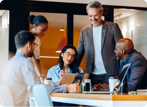 People gather for meeting we care about doing things right section