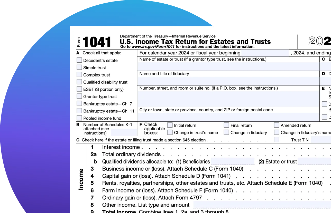 IRS 1041 tax form