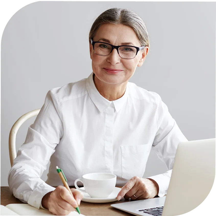 tax expert writing on notebook xa business