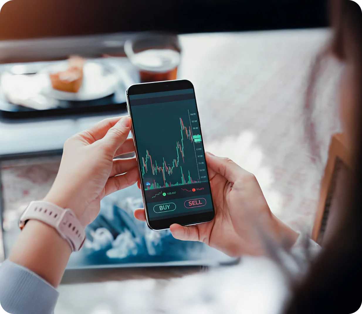 1099 B main image Checking stocks on phone image