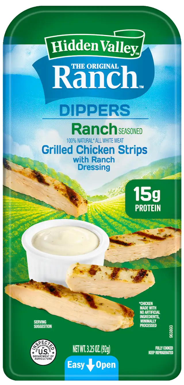 Package Hidden Valley Original Ranch Seasoned Chicken Dippers with Ranch Dressing