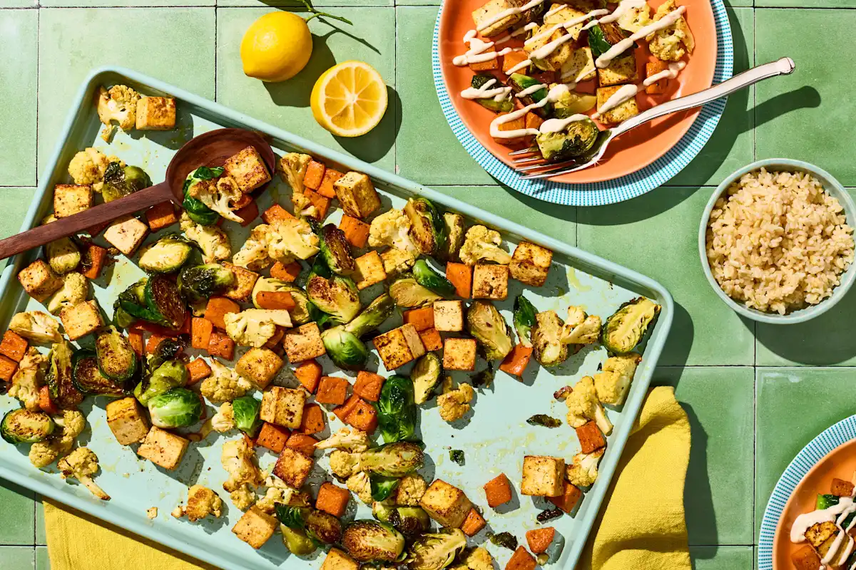 Sheet Pan Ranch Tofu and Roasted Vegetables