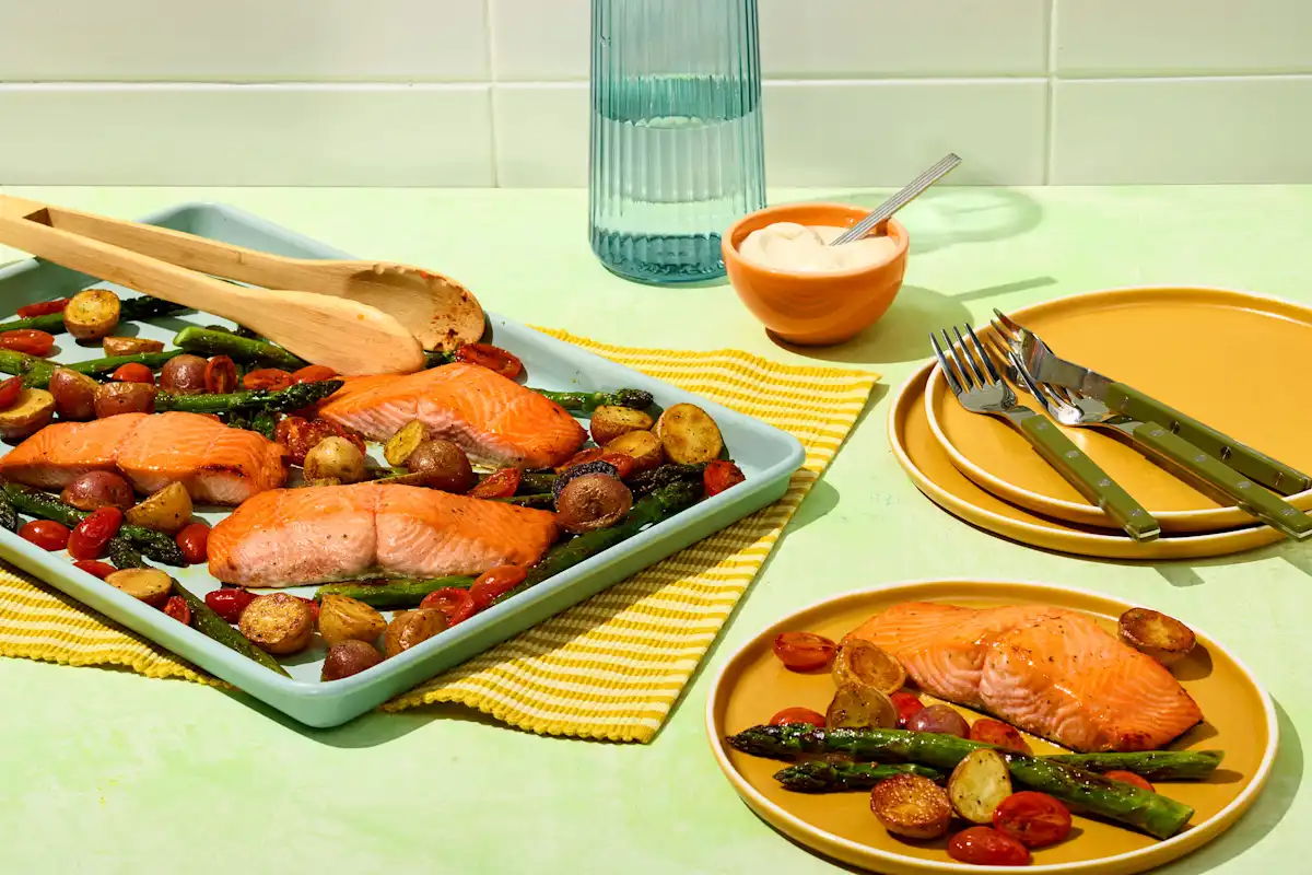 Sheet Pan Salmon and Roasted Vegetables