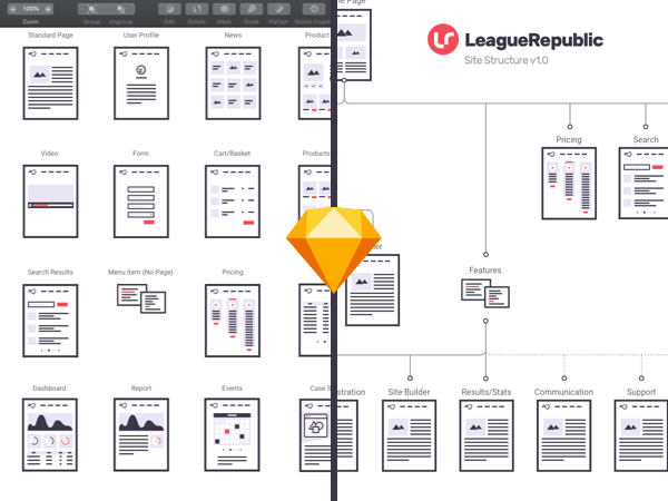 Sketch Sitemapping & User Flow Library