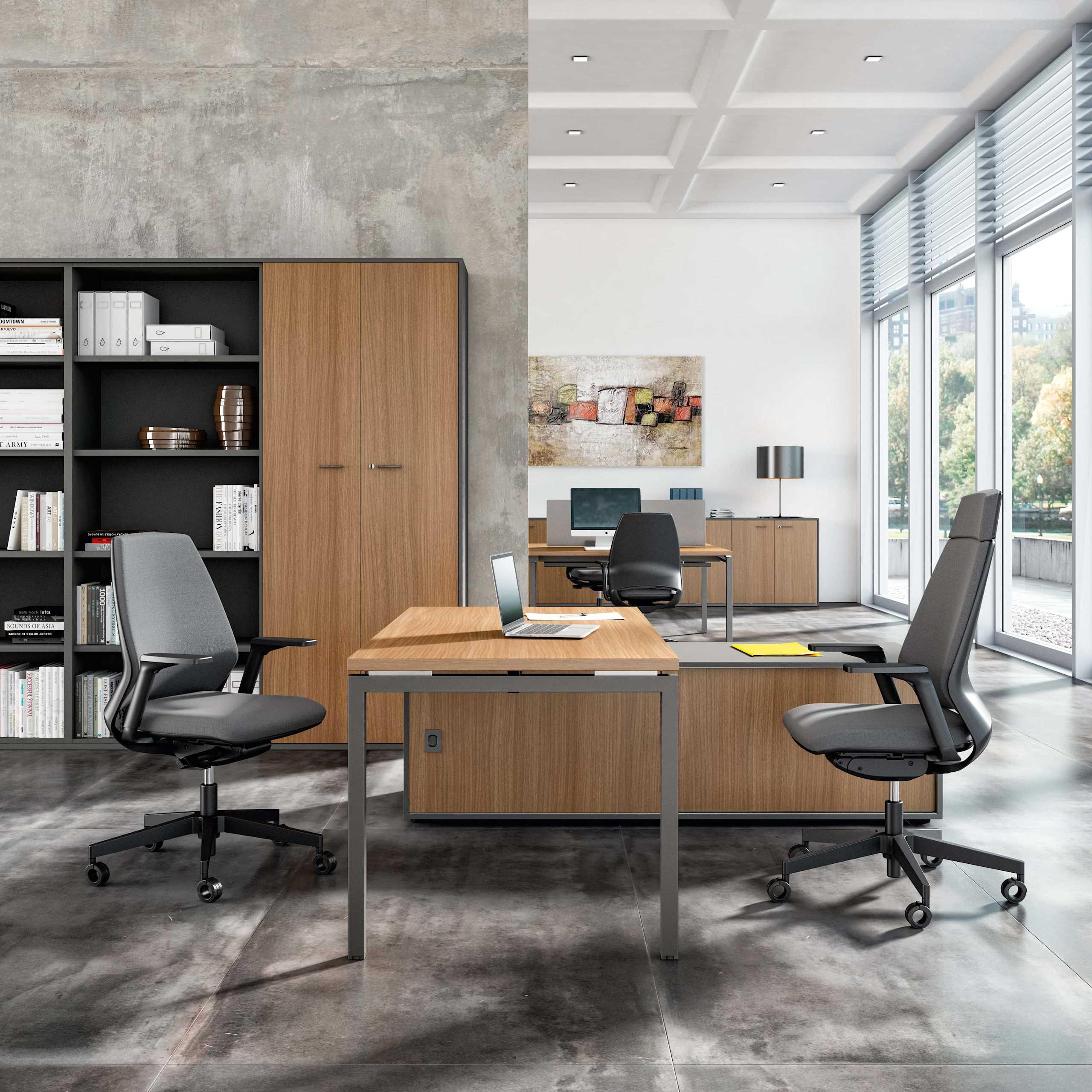 01. Escritorio sobre credenza