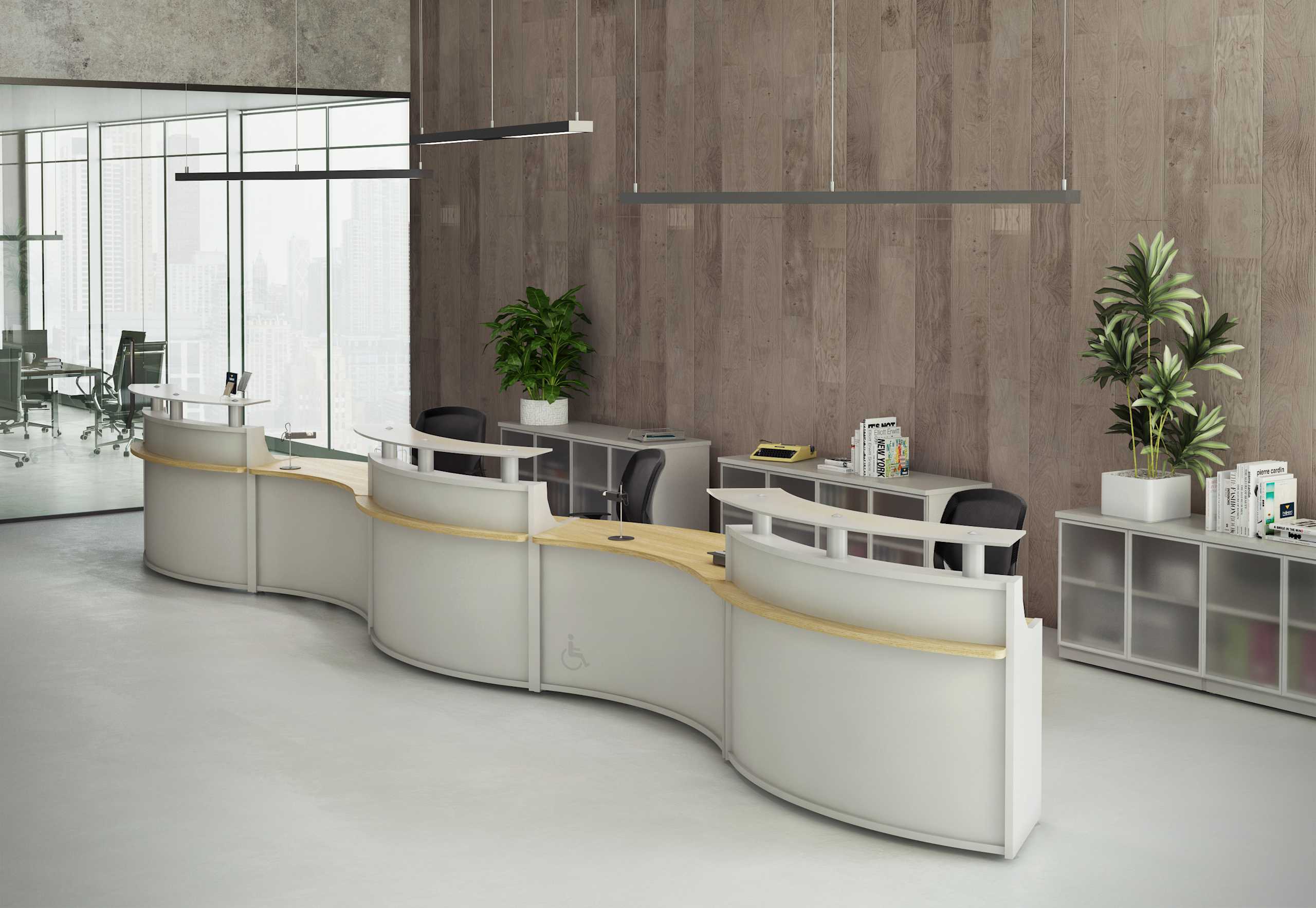 15. Recepción en "Zig Zag" + Escritorio y counter transaccional