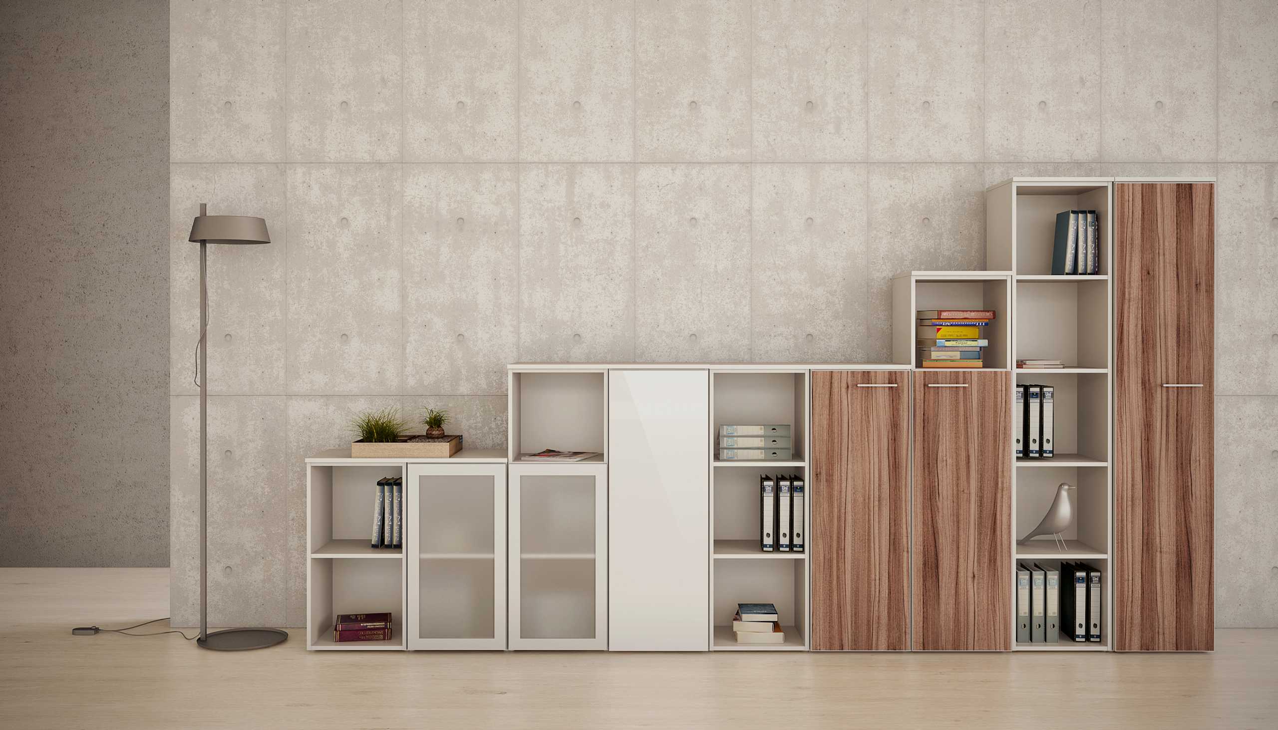 Libreros diferentes niveles