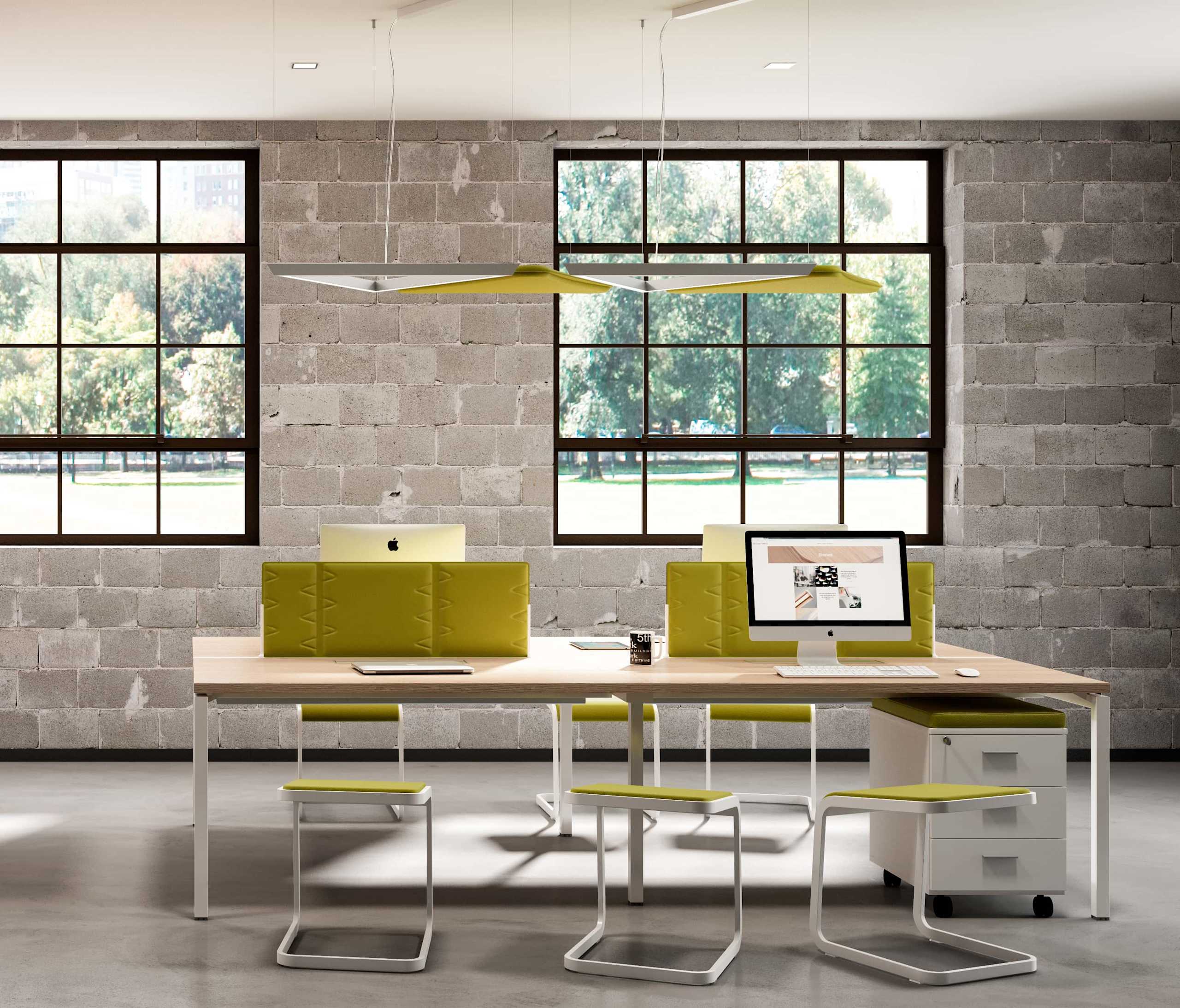 15. Mesa de trabajo con panel divisorio + Pedestal móvil