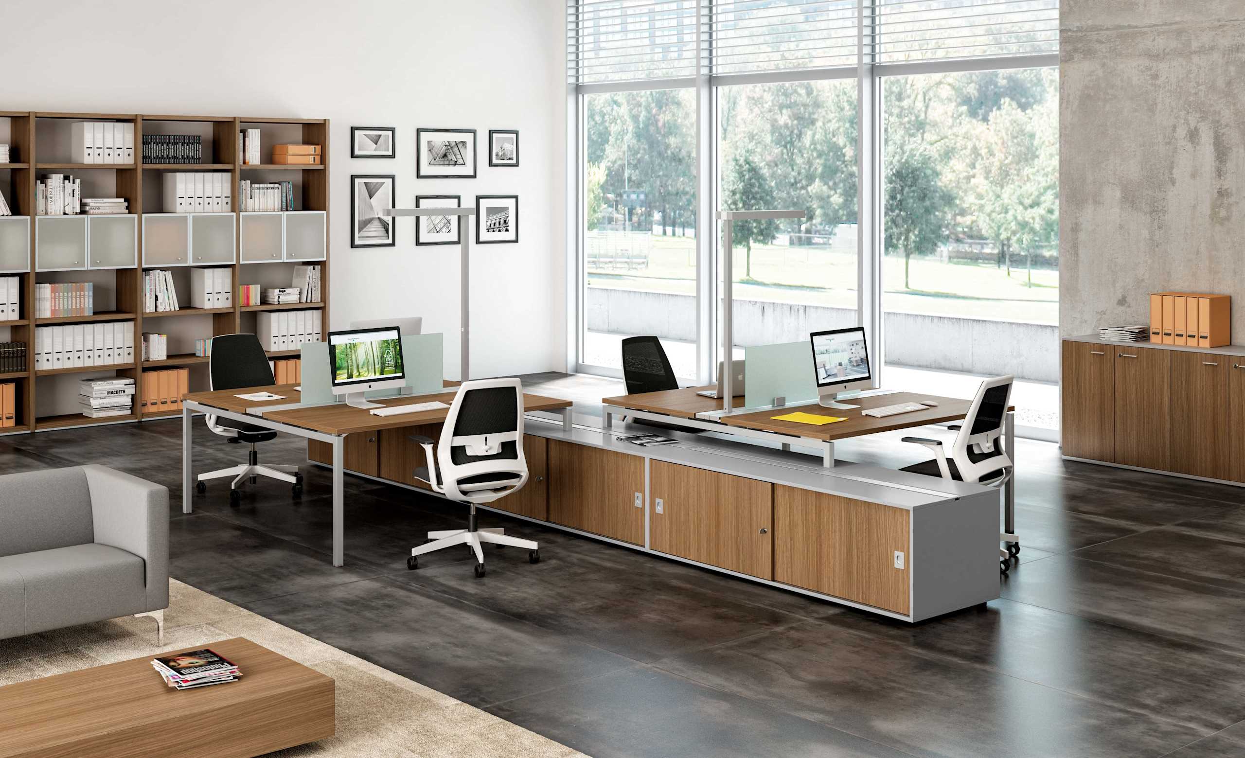 03. Escritorio doble sobre credenza