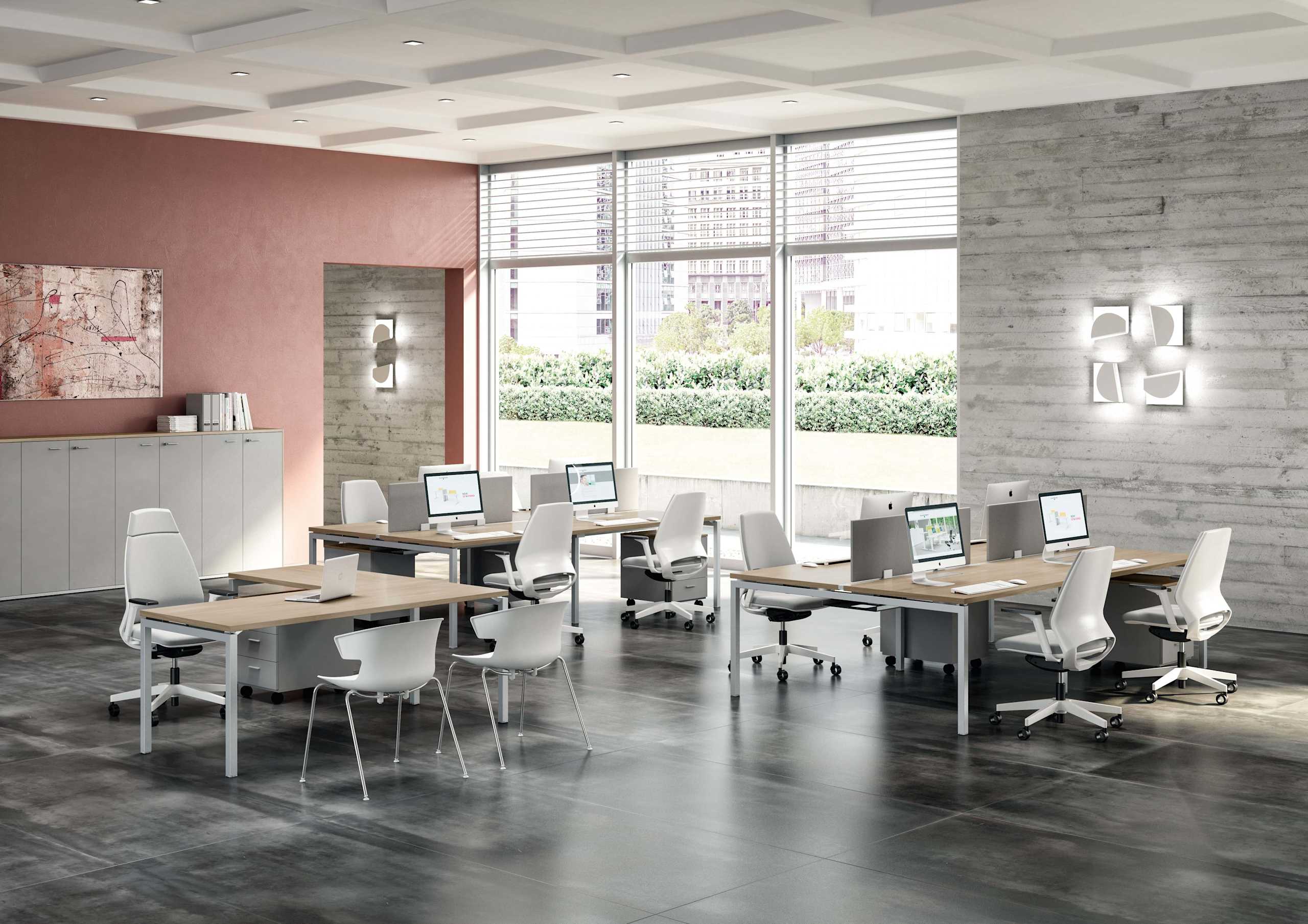 07. Mesas de trabajo + Escritorio con lateral