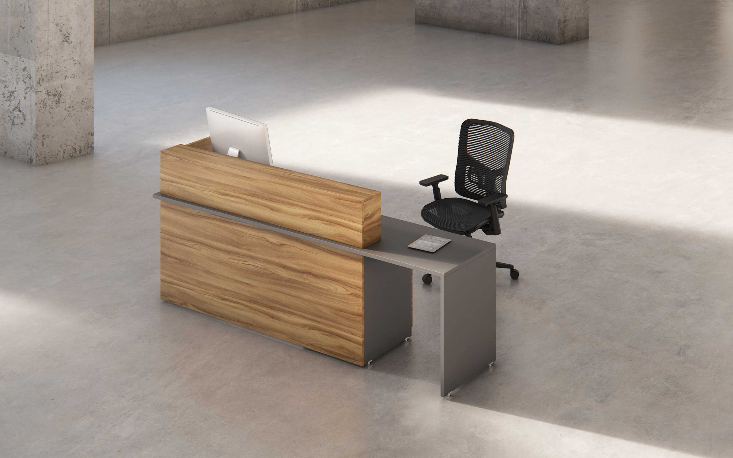 14. Recepción recta + Escritorio lateral