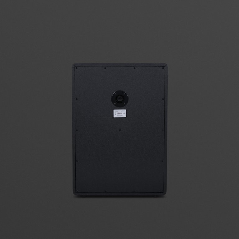 Back of Marshall's black Origin212A cabinet.