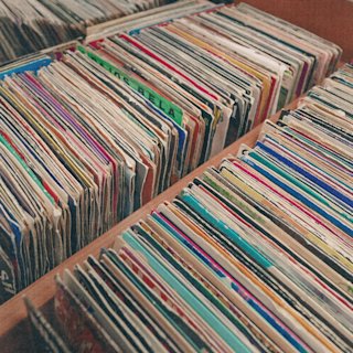 A bunch of vintage vinyls
