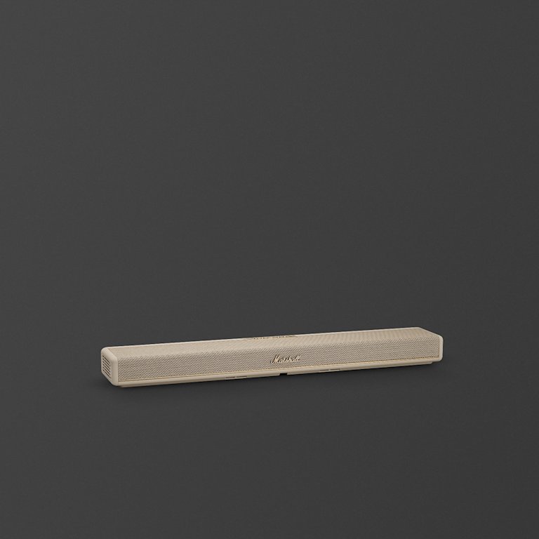 Marshall Heston 60 Cream soundbar, set against a dark background.