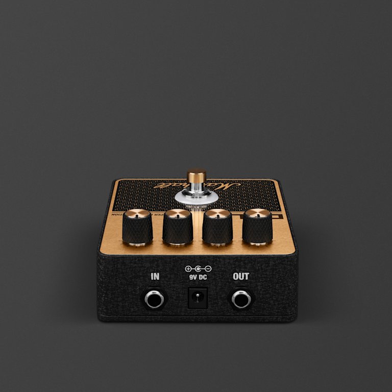 The top side of the Marshall DSL Overdrive pedal.