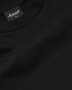 Close-up of a Stax Reissue T-shirt hidden neck seam.