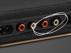 A close up of Heddon device with RCA input.