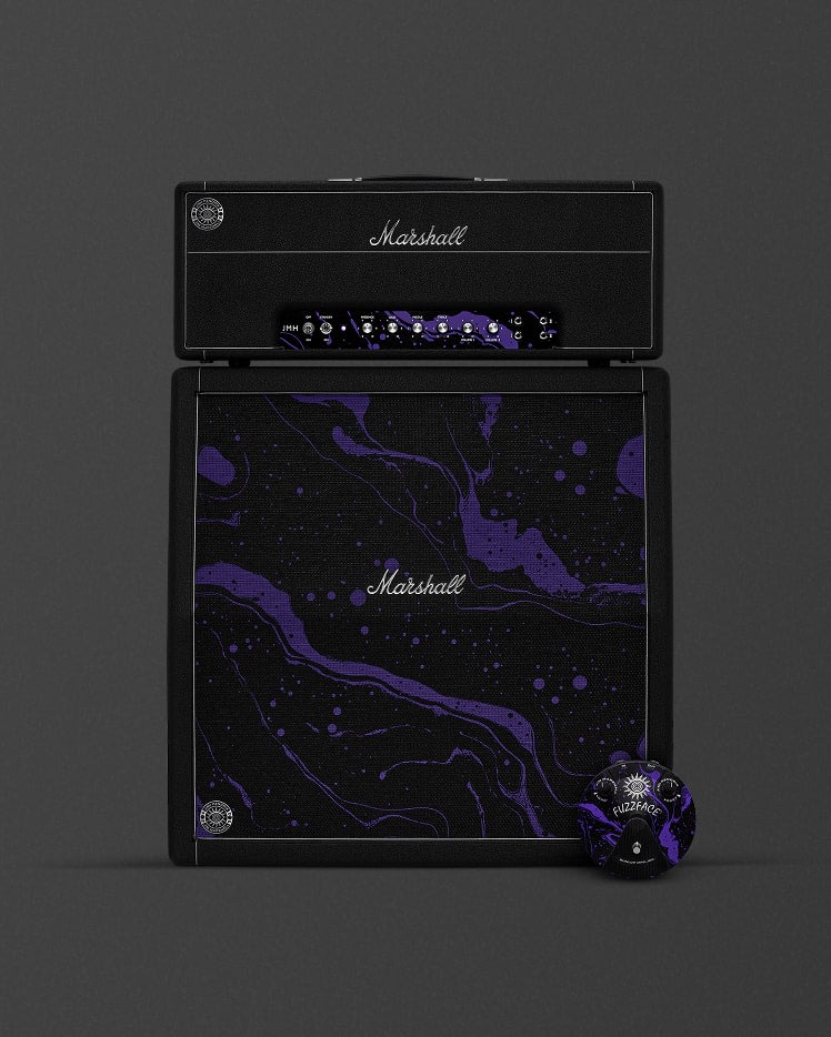 Vue de face de la collection Marshall x Hendrix 60th Anniversary.