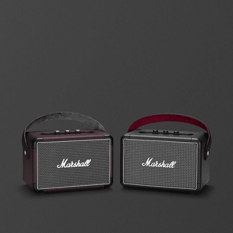 Marshall KILBURN II BURGUNDY speaker in burgundy and black.