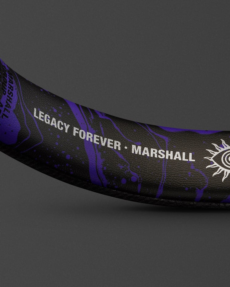 A close up of the Major V Hendrix Edition inner headband with "Legacy forever" print.