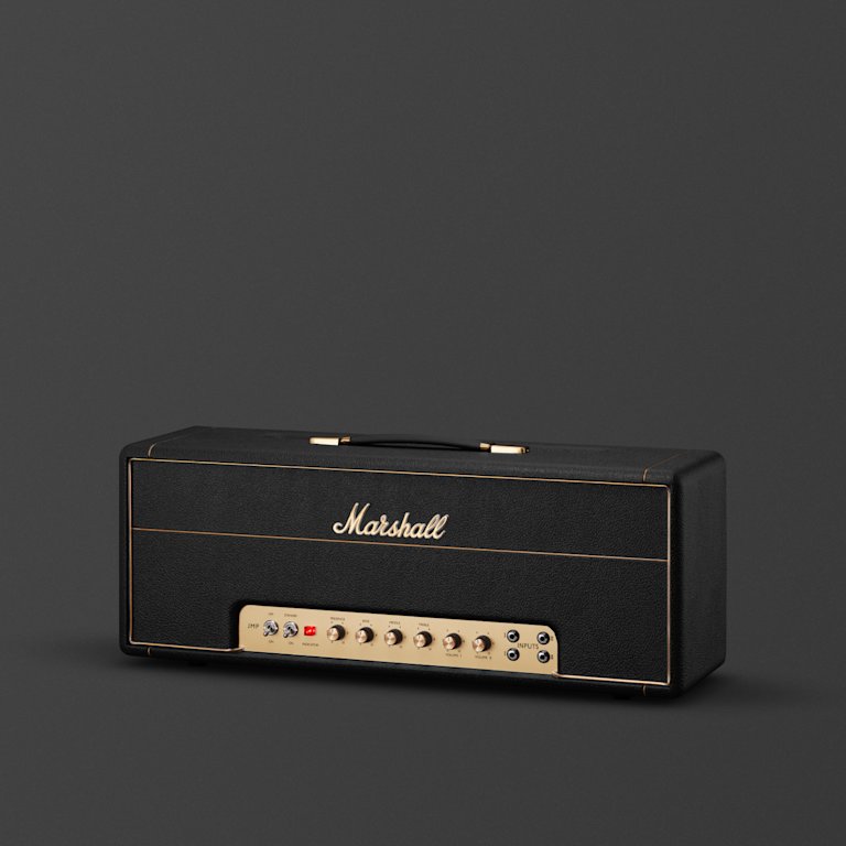 Une image de Marshalls noir et or 1959 Handwired Head en face de l'appareil