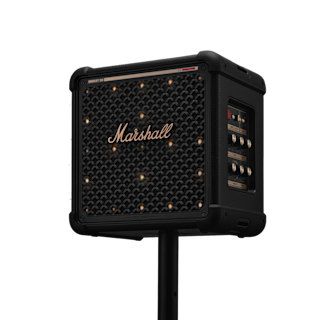 Bromley 150 with control panel on the right side, and a metal grille, mounted on a stand against a plain white background.
