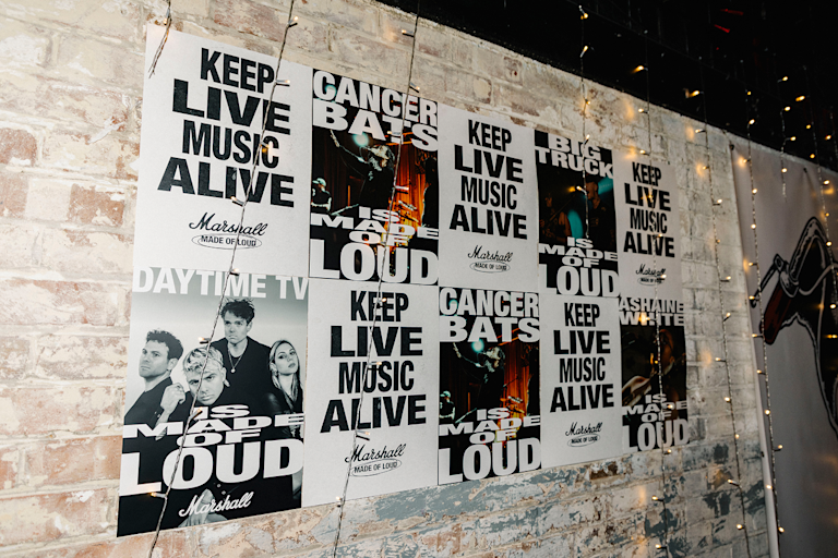 Marshall posters on a wall