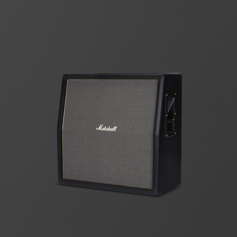 Black vintage-style 4x12” angled cabinet for the Origin range