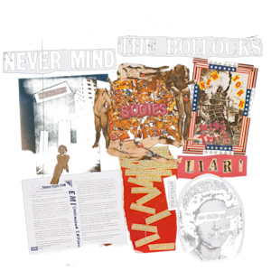 A punk-style collage inspired by the Sex Pistols