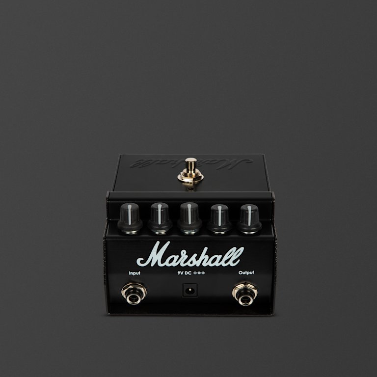 Back view of the Marshall Shredmaster Vintage Reissue Pedal showing input and output