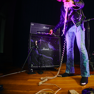 Zach Person playing using the Marshall x Hendrix 60th Anniversary Half Stack Hendrix Edition