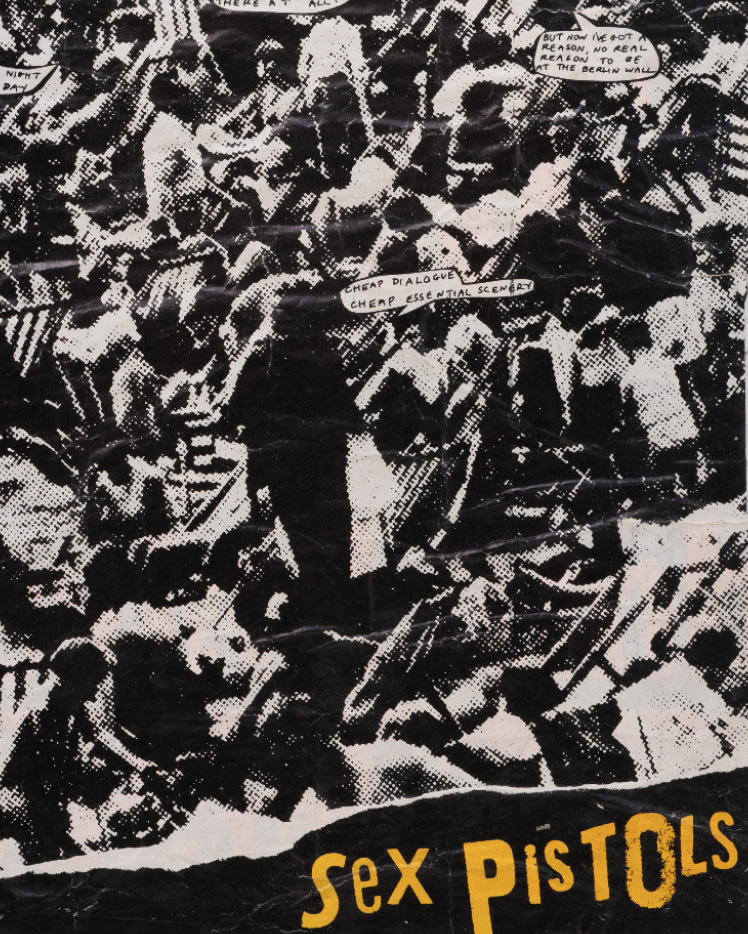 Collage of the Sex Pistols in black and white