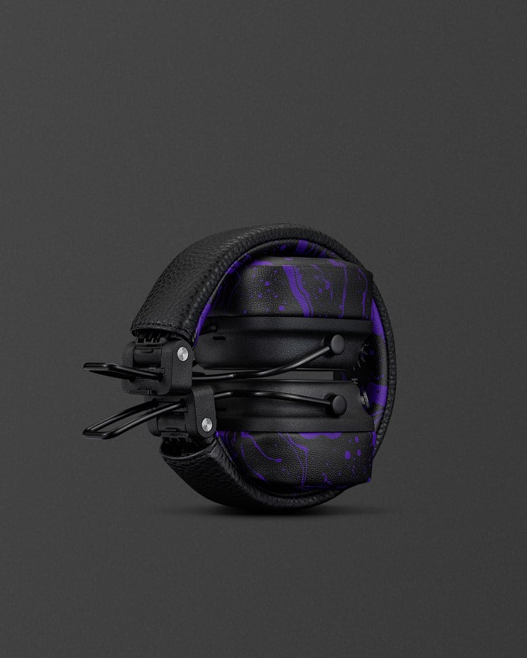 Folded Major V Hendrix Edition headphones, shown against a plain dark gray background.
